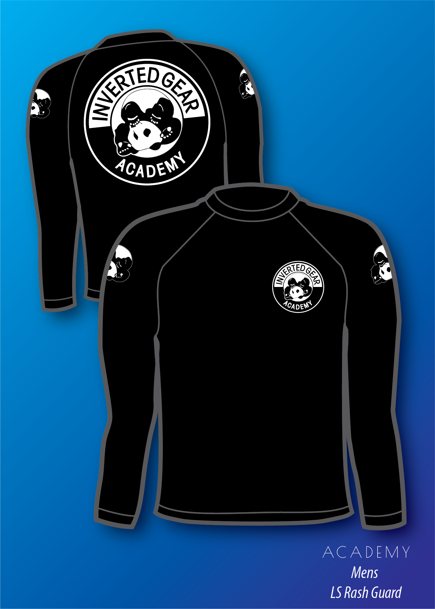 Academy Black Round Logo Long Sleeve Rashguard