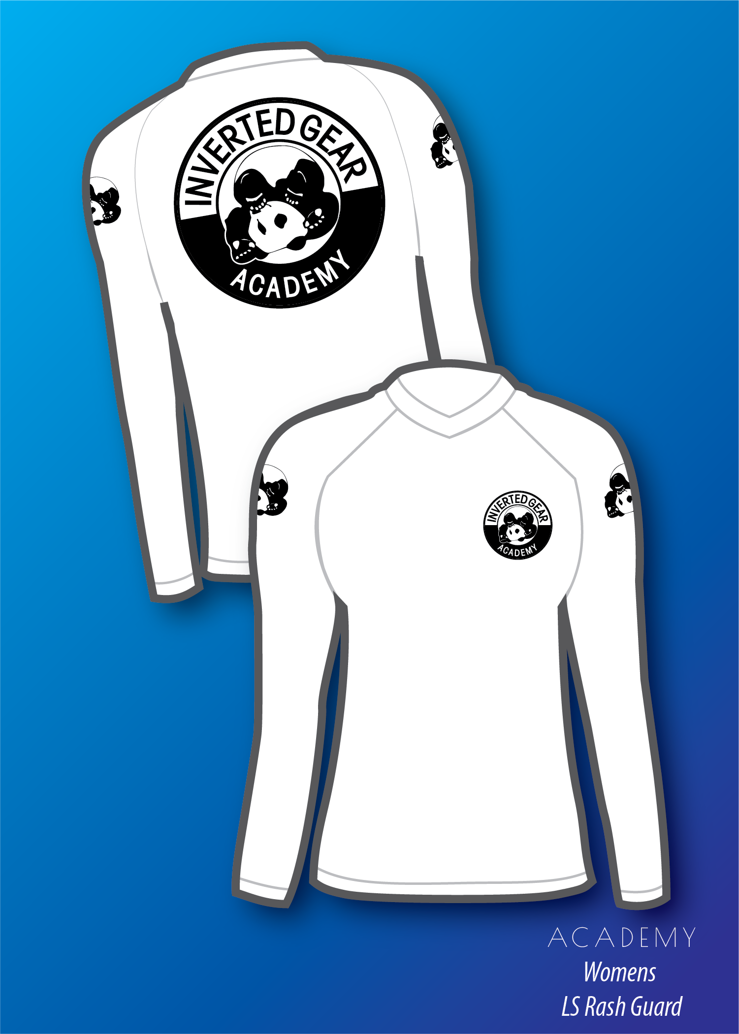 Women's Academy White Round Logo Long Sleeve Rashguard