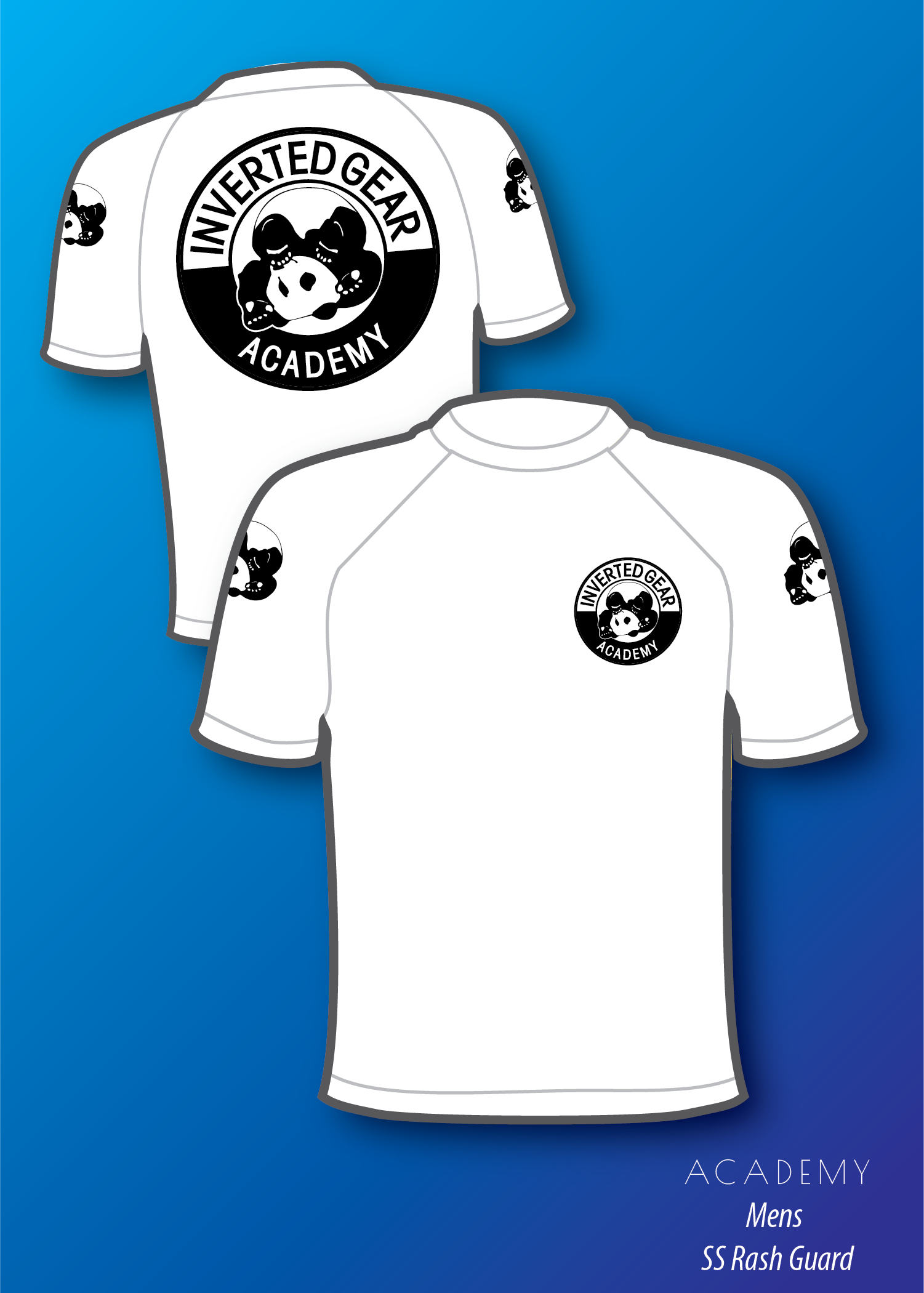 Academy White Round Logo Short Sleeve Rashguard