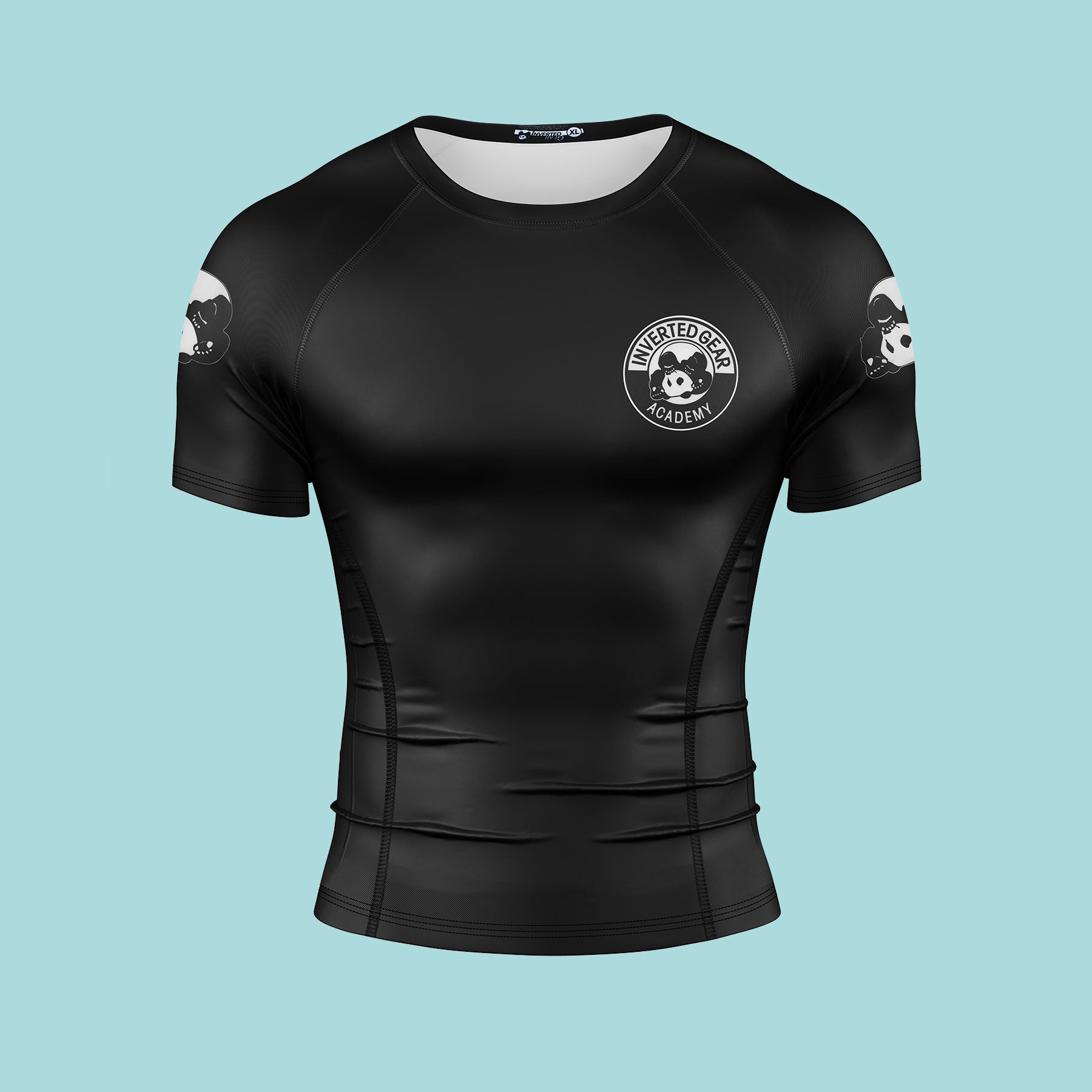 Academy Black Round Logo Short Sleeve Rashguard
