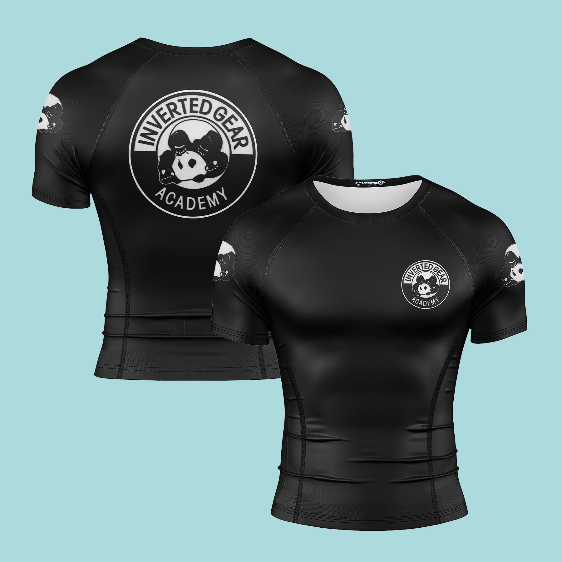 Academy Black Round Logo Short Sleeve Rashguard