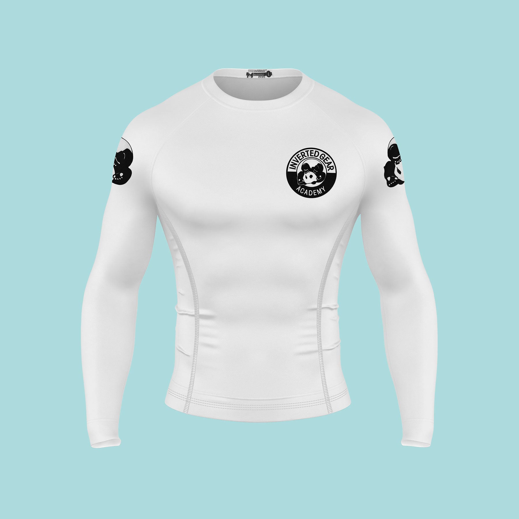 Academy White Round Logo Long Sleeve Rashguard