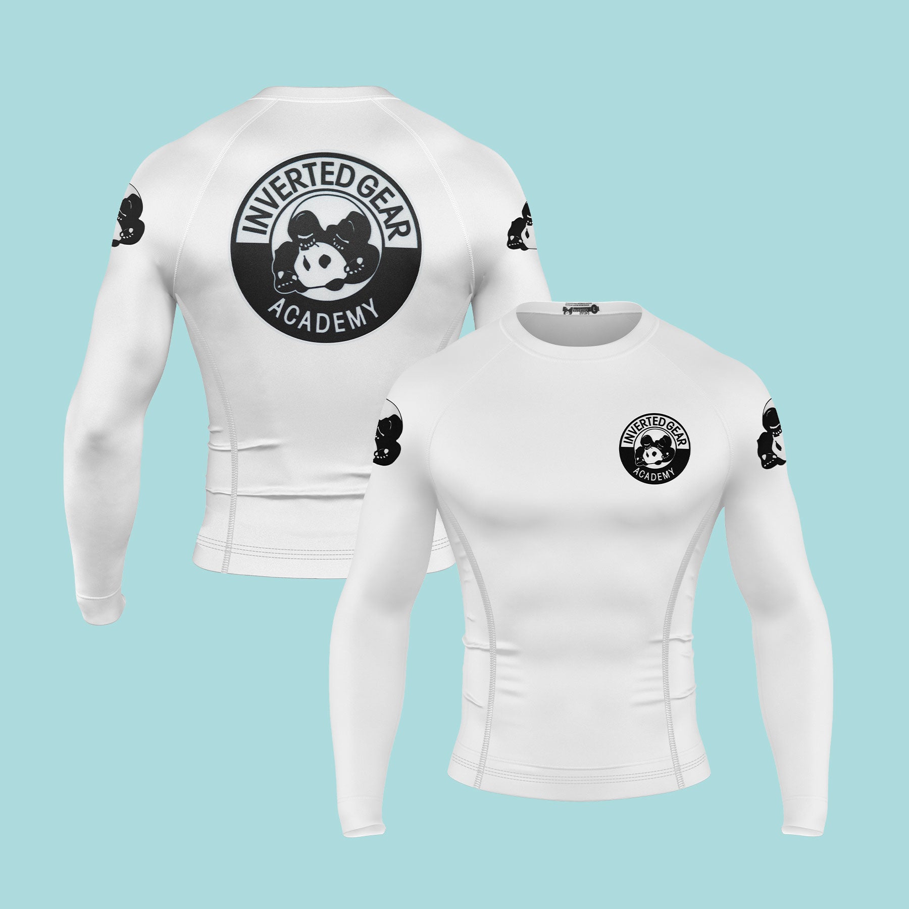 Academy White Round Logo Long Sleeve Rashguard
