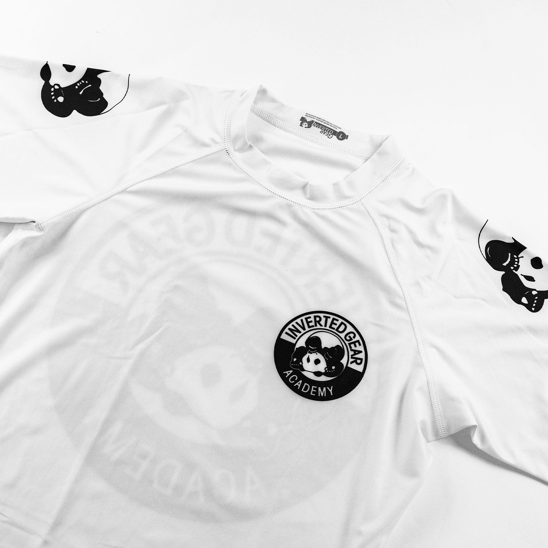 Academy White Round Logo Short Sleeve Rashguard