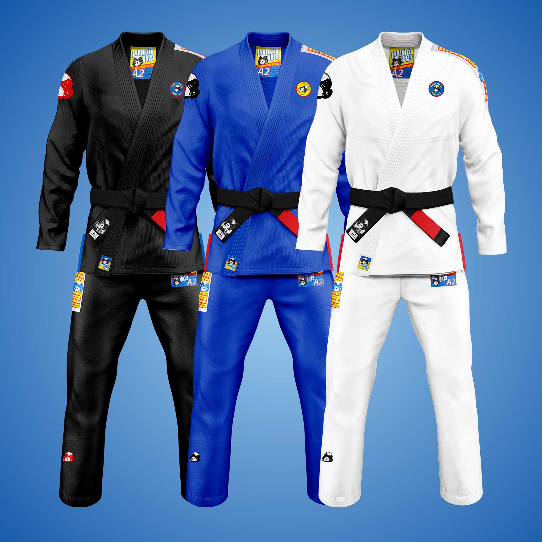 inverted gear bjj Patched-Up Panda Gi F1 / White
