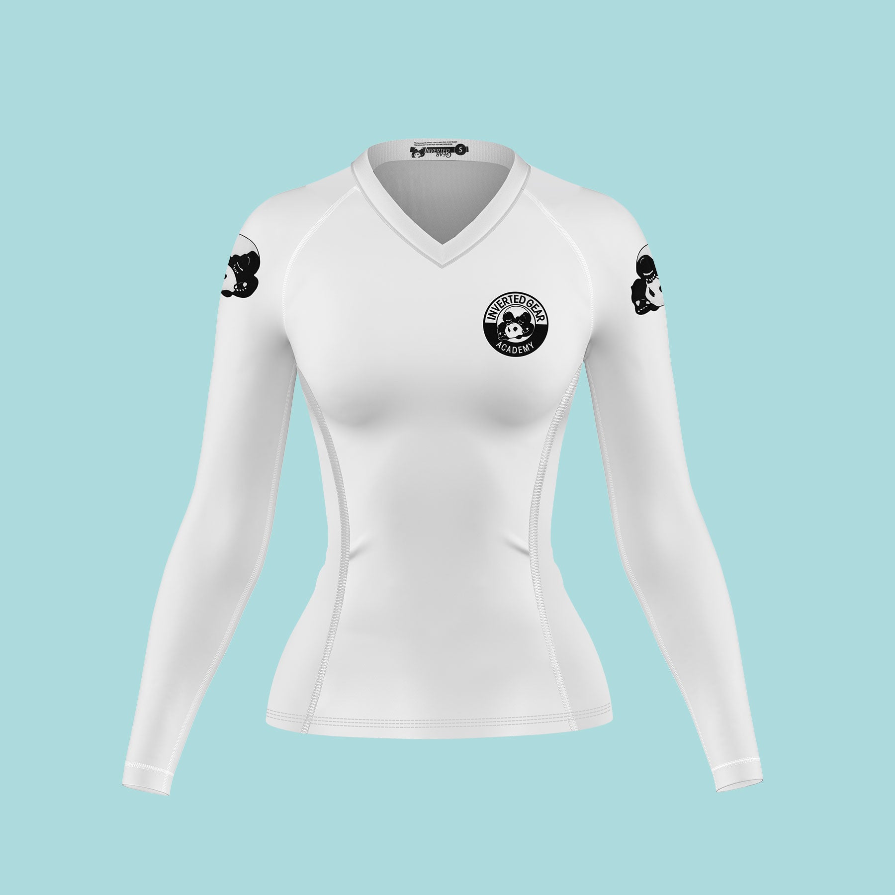 Women's Academy White Round Logo Long Sleeve Rashguard