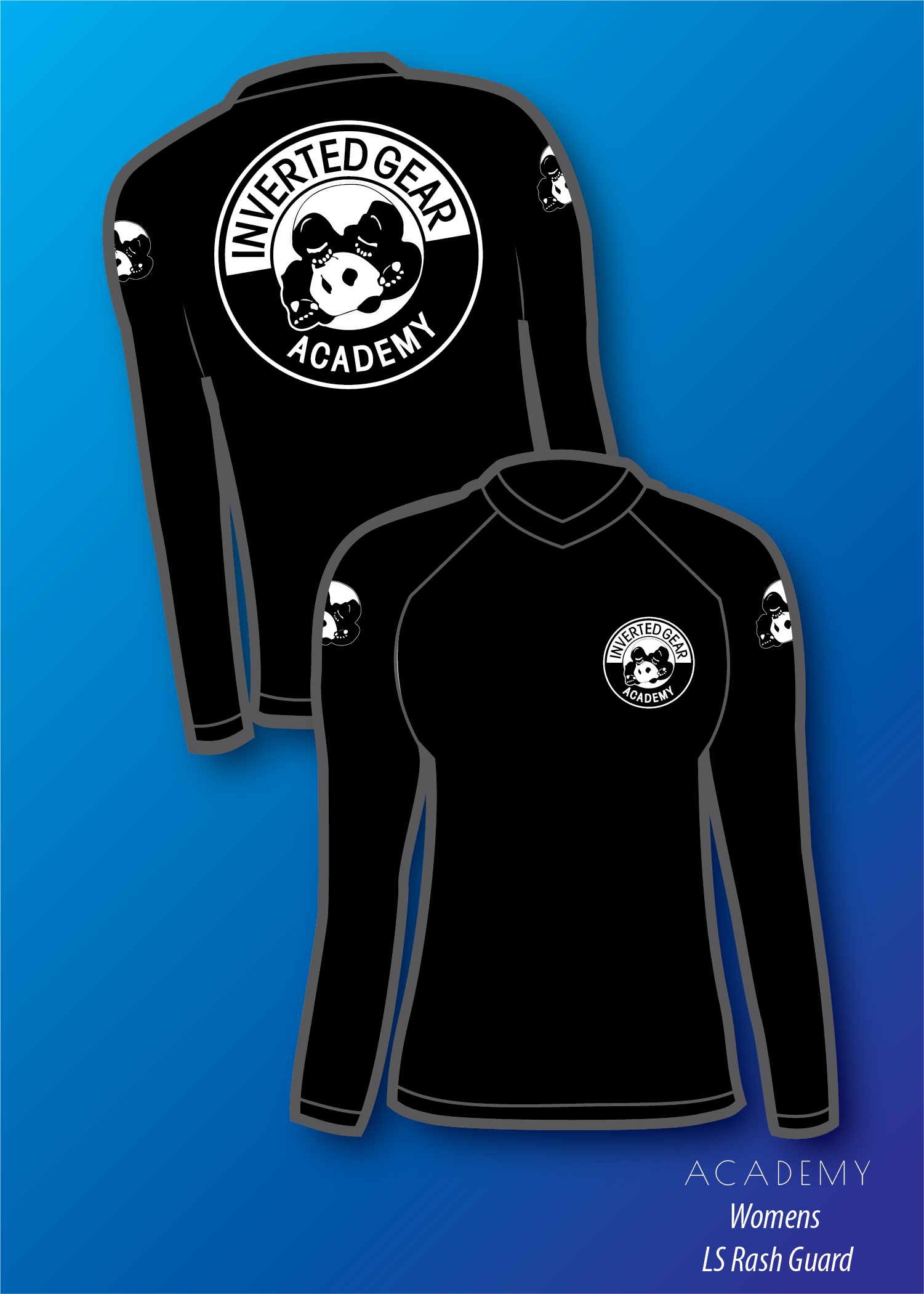 Women's Academy Black Round Logo Long Sleeve Rashguard