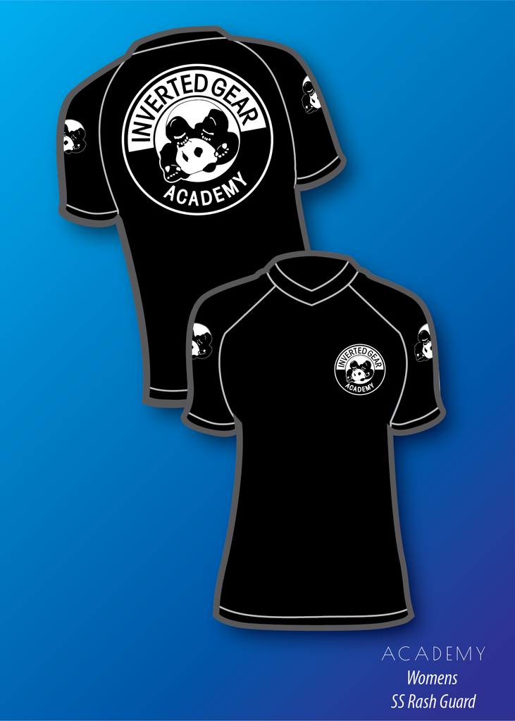 Women's Academy Black Round Logo Short Sleeve Rashguard