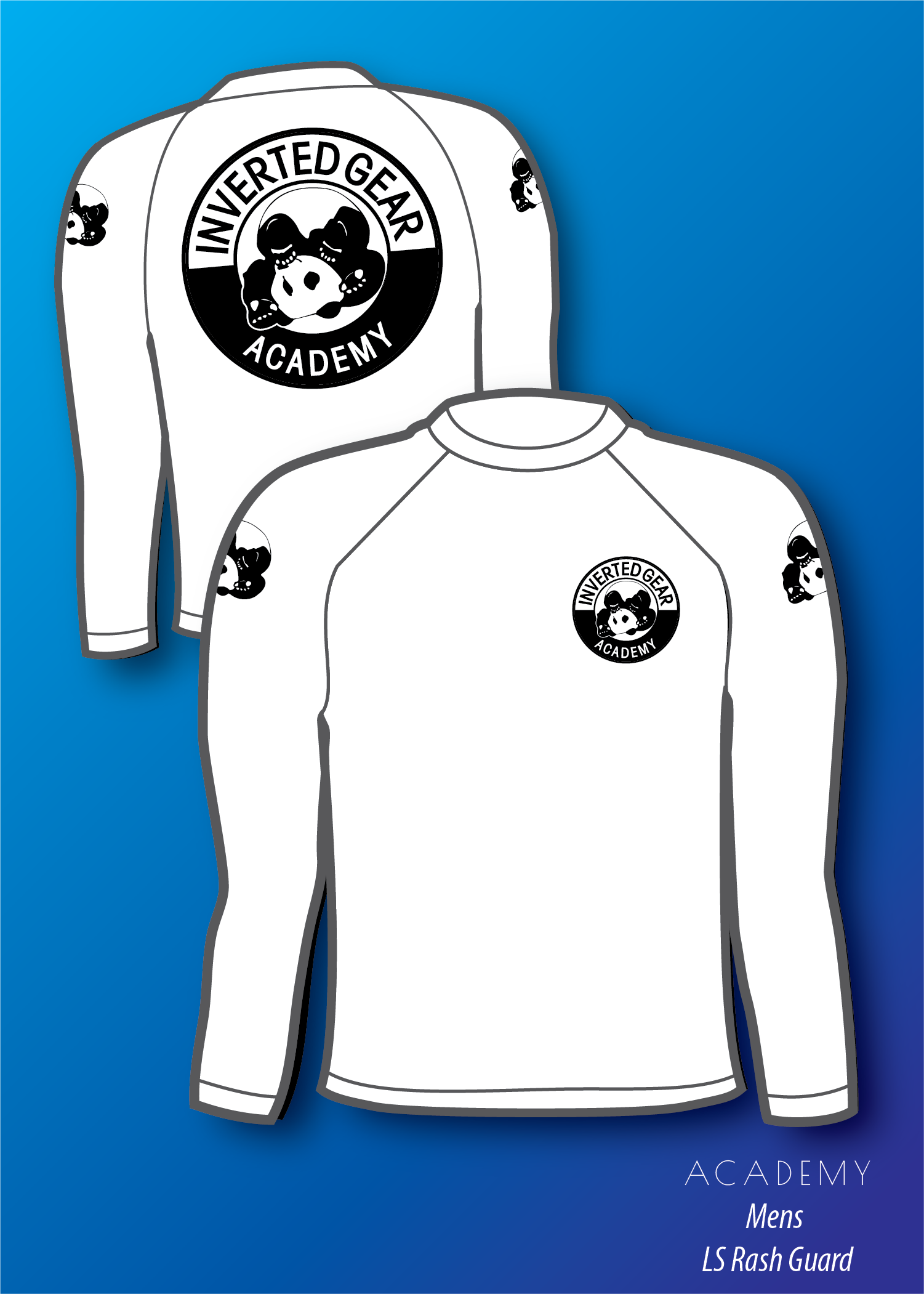 Academy White Round Logo Long Sleeve Rashguard