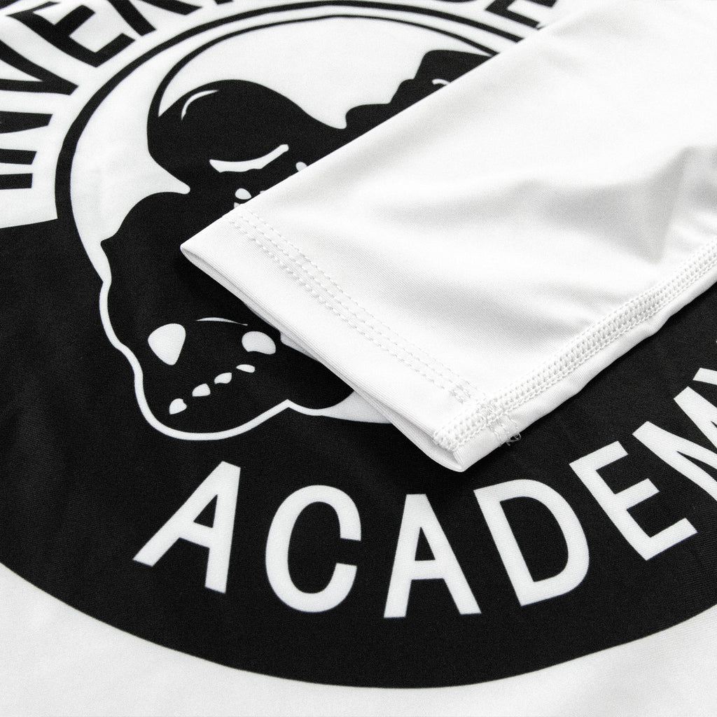 Academy White Round Logo Long Sleeve Rashguard
