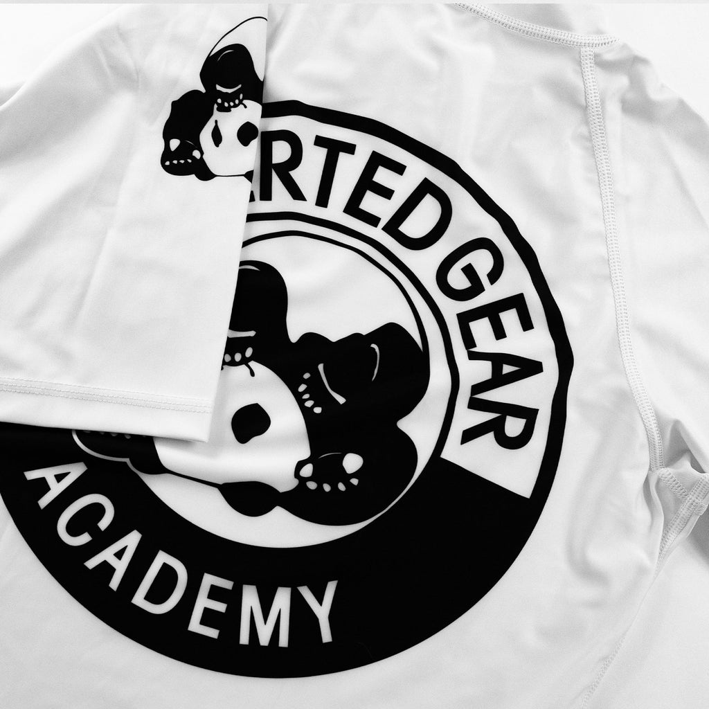 Academy White Round Logo Short Sleeve Rashguard
