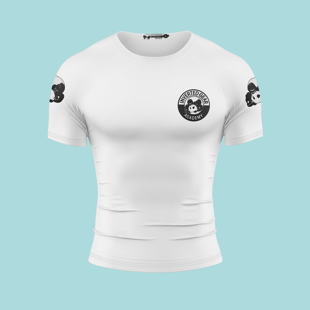Academy White Round Logo Short Sleeve Rashguard