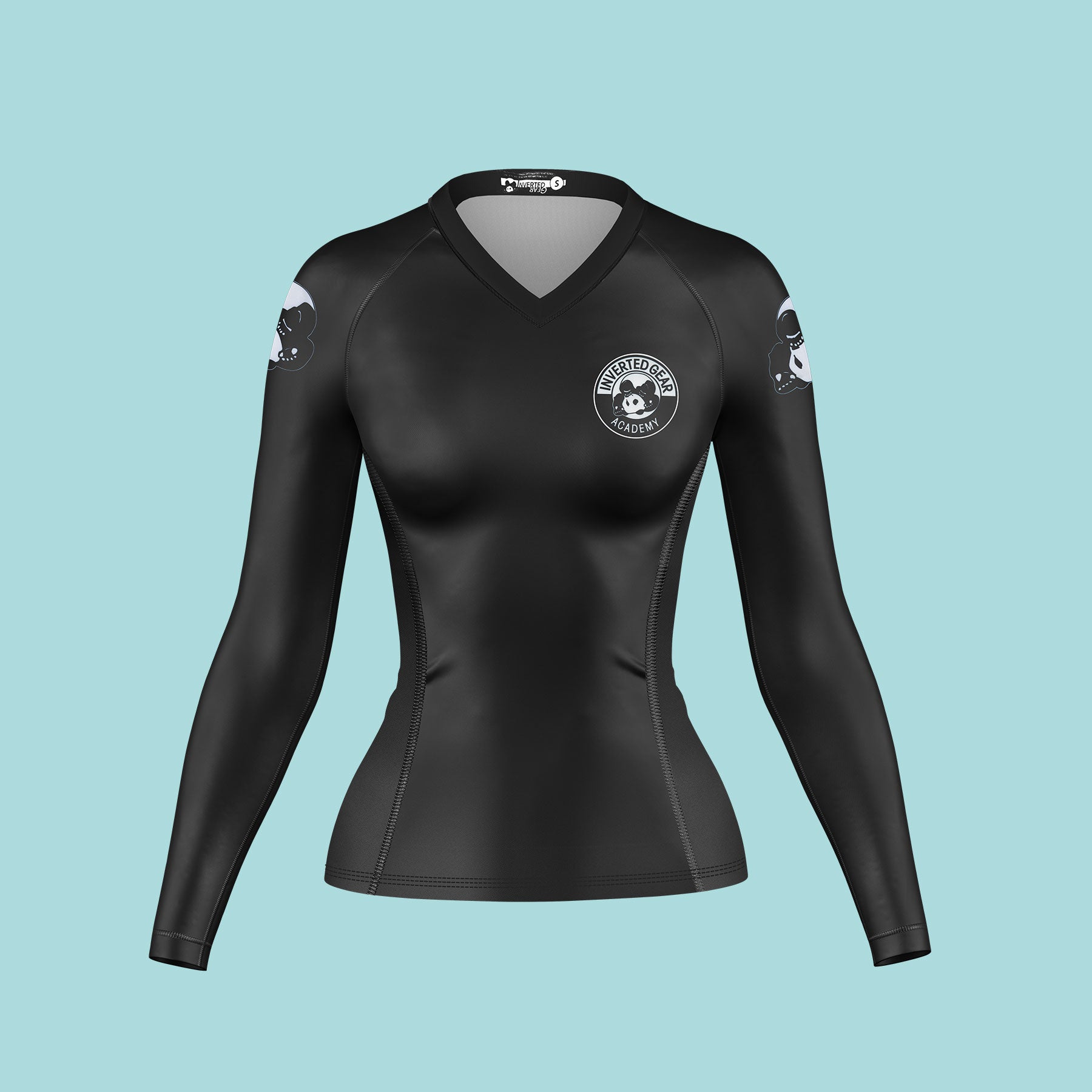 Women's Academy Black Round Logo Long Sleeve Rashguard
