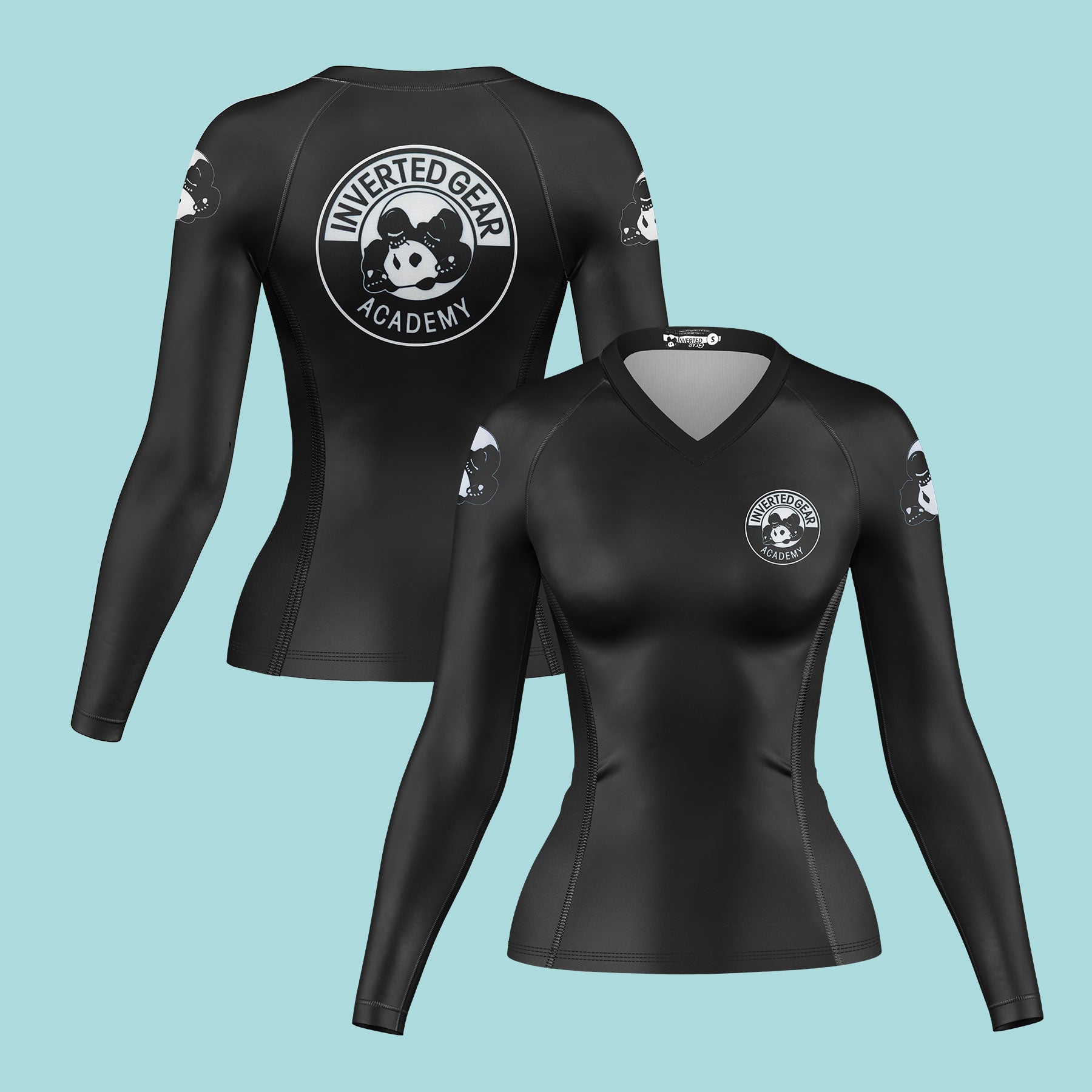 Women's Academy Black Round Logo Long Sleeve Rashguard