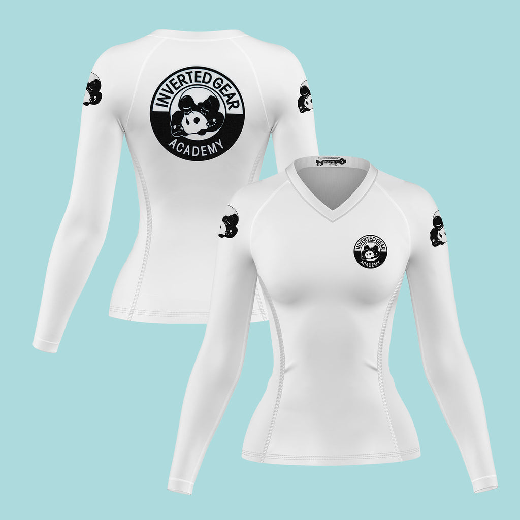 Women's Academy White Round Logo Long Sleeve Rashguard