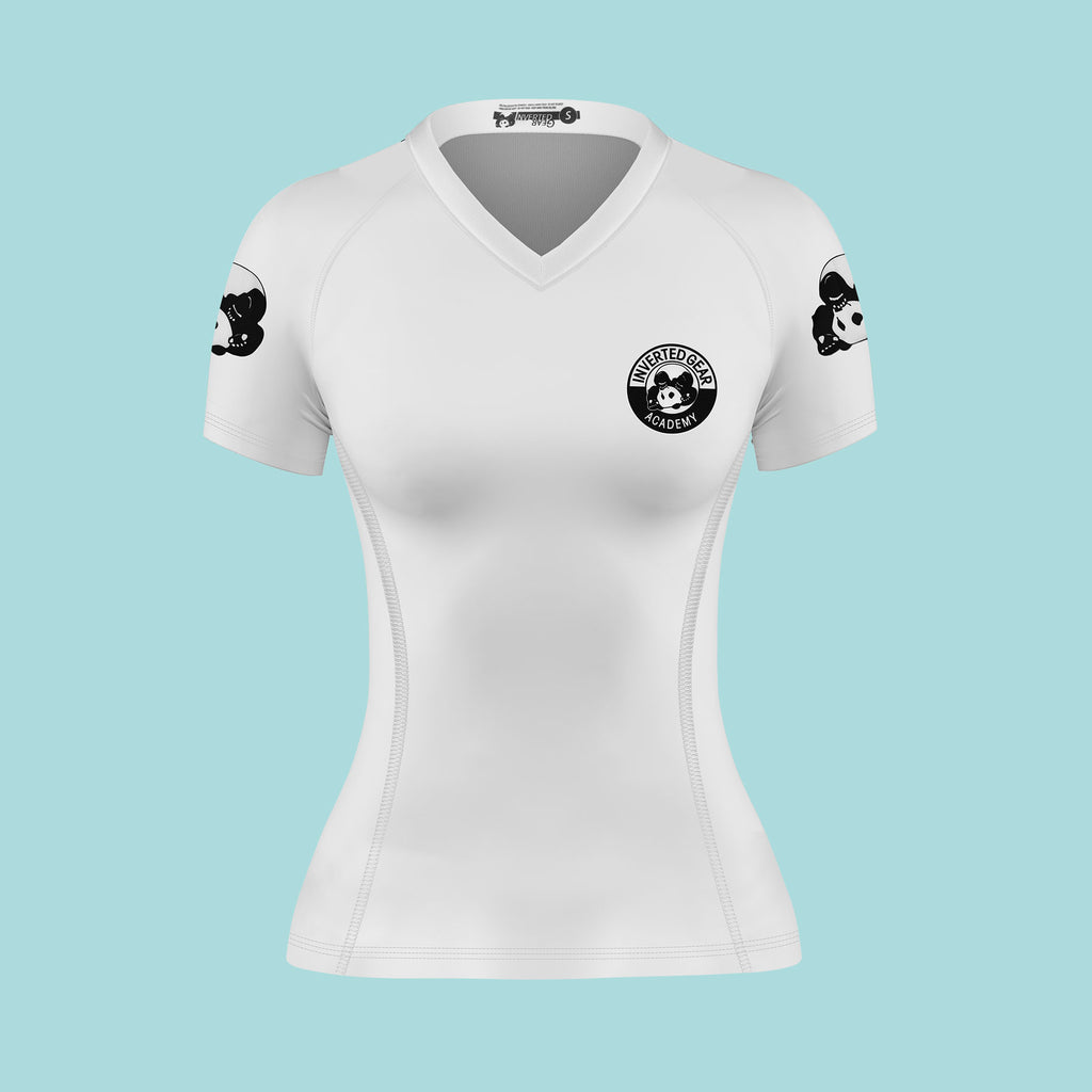 Women's Academy White Round Logo Short Sleeve Rashguard