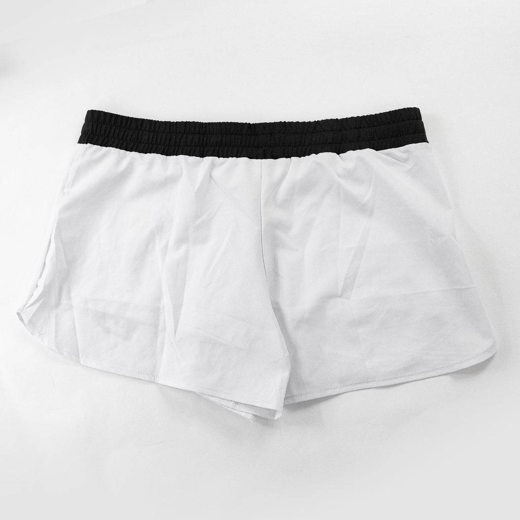 Women's White Layered Shorts